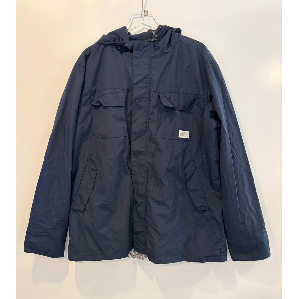 FIVE FOUR Navy Blue Hooded Anorak Jacket Men's‎ Lightweight Nylon Size 3X